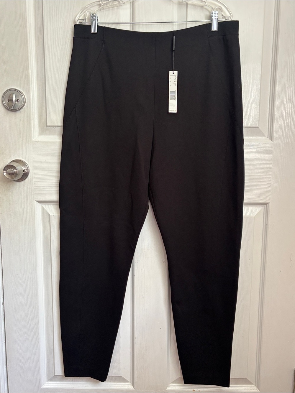 NEW Elie Tahari Black Trina Ponte Pants Size XL Smooth Pull on stretch dressy